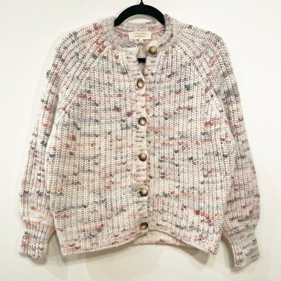 EUC Sezane Pierre Alpaca Wool Cotton Multicolor Cardigan Ecru XXS - Picture 4 of 9